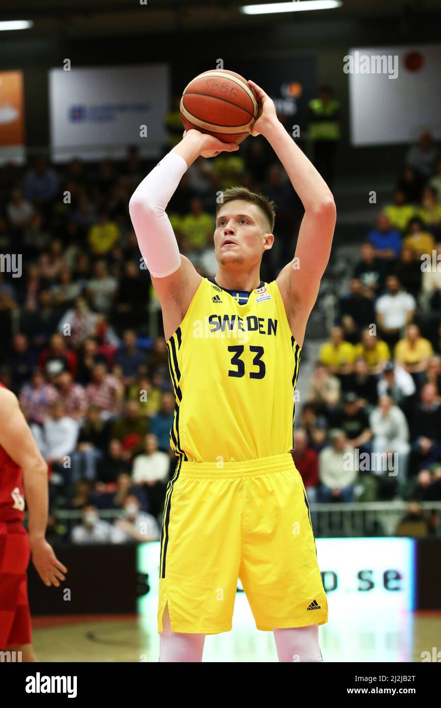 Sweden`s no. 33 Jonas Jerebko during Monday's FIBA World Cup qualifiers